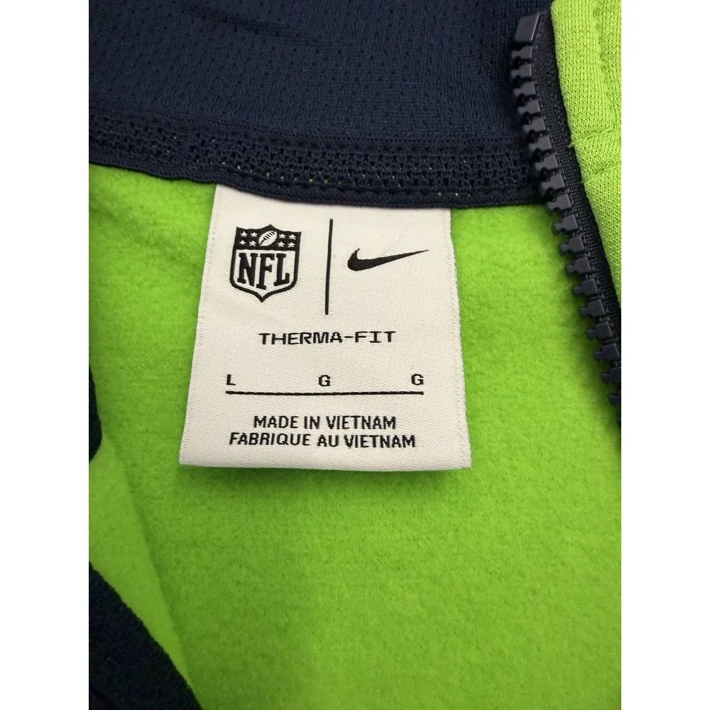 Seattle Seahawks Nike NFL On Field Therma-FIT Full Zip Hoodie L Green
